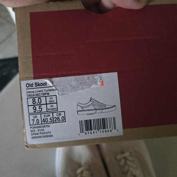 Vans Classic Old Skool Hemp Linen Women 9.5 Off White Textured Shoes New 082025 - Picture 8 of 8